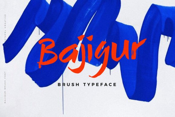 Bajigur: A Bold Brush Display Font for Makers