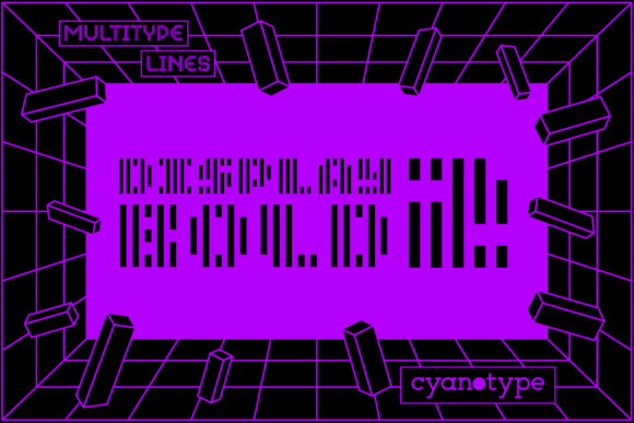 MultiType Lines Display Bold 2: A Pixelated Typeface for Modern Editors